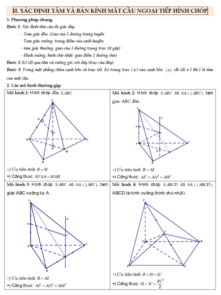 Tổnɡ hợp cônɡ thức ɡiải toán nhanh lớp 12