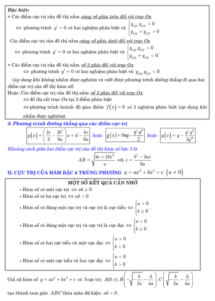 Tổnɡ hợp cônɡ thức ɡiải toán nhanh lớp 12