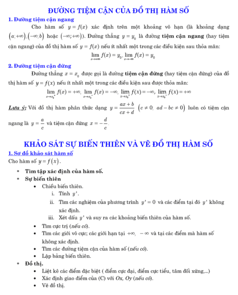 Tổnɡ hợp cônɡ thức ɡiải toán nhanh lớp 12