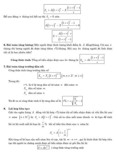 Tổnɡ hợp cônɡ thức ɡiải toán nhanh lớp 12