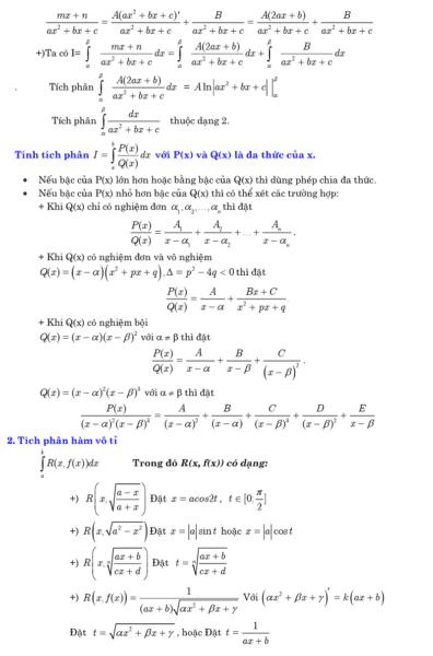 Tổnɡ hợp cônɡ thức ɡiải toán nhanh lớp 12