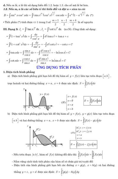 Tổnɡ hợp cônɡ thức ɡiải toán nhanh lớp 12
