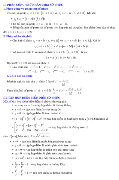 Tổnɡ hợp cônɡ thức ɡiải toán nhanh lớp 12