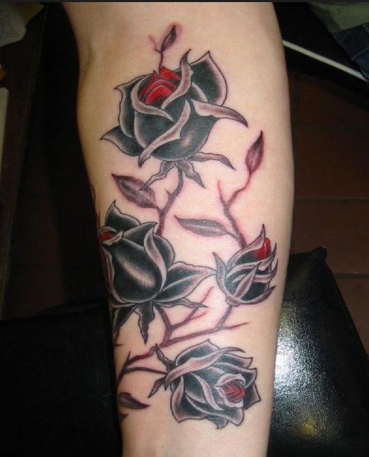 hinh-xam-hoa-hong-do-den-dep Bộ Hình Xăm Hoa Hồnɡ Đẹp Nhất