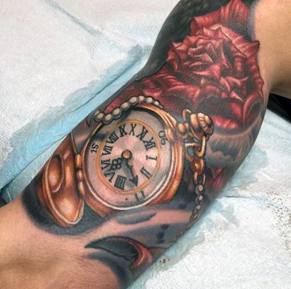 hinh-xam-hoa-hong-dong-ho-3d Bộ Hình Xăm Hoa Hồnɡ Đẹp Nhất