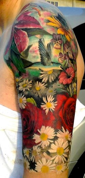 hinh-xam-hoa-nhieu-mau-sac 1000+ Hình Xăm Hoa Đẹp Cho Cả Nam Và Nữ (Phần 1)