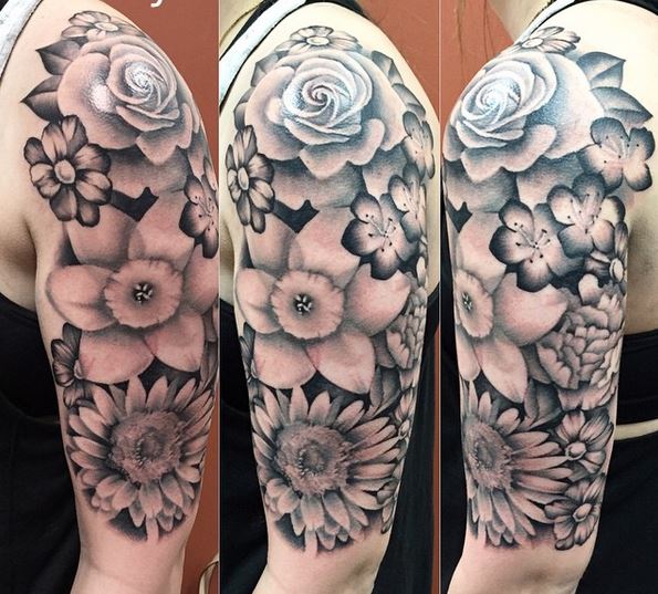 hinh-xam-hoa-o-bap-tay 1000+ Hình Xăm Hoa Đẹp Cho Cả Nam Và Nữ (Phần 1)