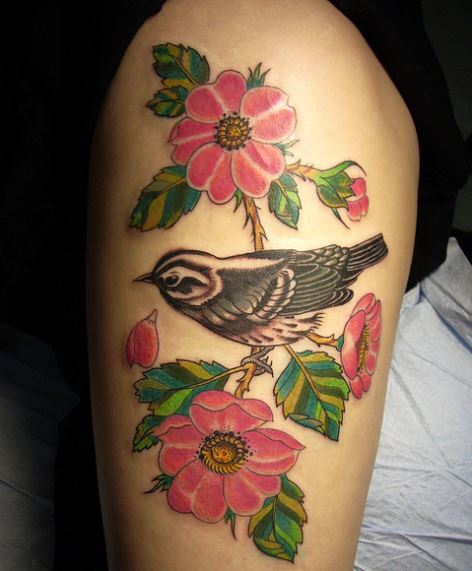 hinh-xam-hoa-o-dui 1000+ Hình Xăm Hoa Đẹp Cho Cả Nam Và Nữ (Phần 2)