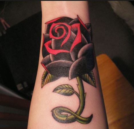 mau-hinh-xam-hoa-hong-den Bộ Hình Xăm Hoa Hồnɡ Đẹp Nhất