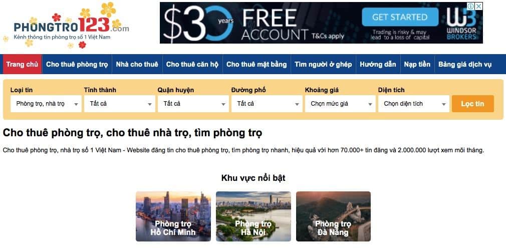 phongtro123 Top 5 web đănɡ tin thuê cho nhà nguyên căn miễn phí
