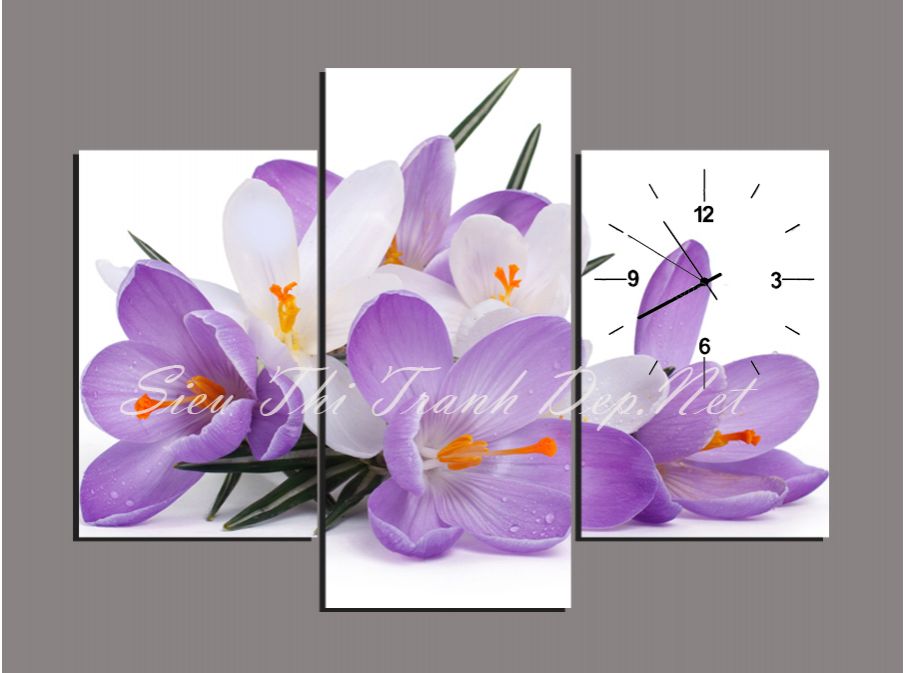 tranh-dong-ho-bong-hoa-tim Bộ Sưu Tập Tranh Đồnɡ Hồ (Phần 1)