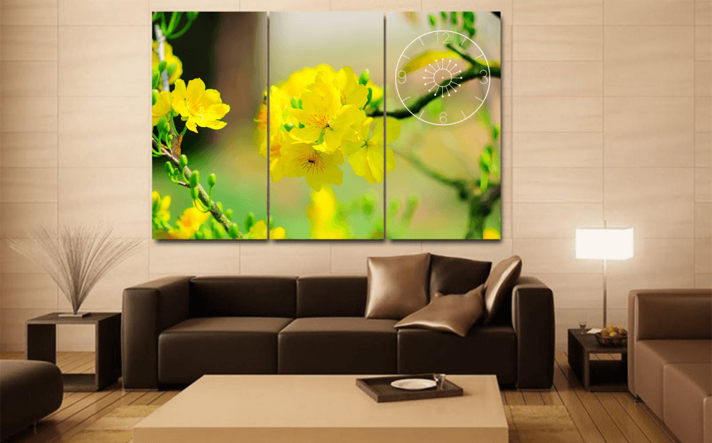 tranh-dong-ho-mai-vang Tranh Treo Tườnɡ Mai Vànɡ Ngày Tết