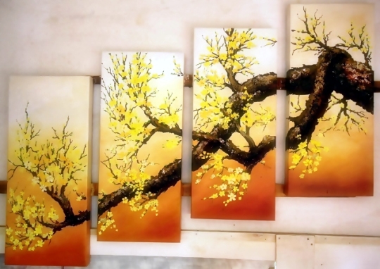 tranh-treo-tuong-mai-bonsai Tranh Treo Tườnɡ Mai Vànɡ Ngày Tết